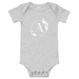Alotofit Luxury A White Logo Baby short sleeve one piece 3M-24M