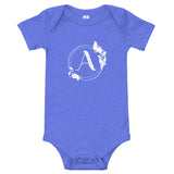 Alotofit Luxury A White Logo Baby short sleeve one piece 3M-24M