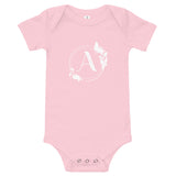 Alotofit Luxury A White Logo Baby short sleeve one piece 3M-24M