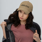 Alotofit Believe Black Embroidery Dad hat w/ side branding