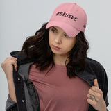 Alotofit Believe Black Embroidery Dad hat w/ side branding