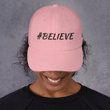 Alotofit Believe Black Embroidery Dad hat w/ side branding
