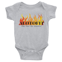 Alotofit Fire Black Logo Infant Bodysuit (NB-24MONTHS)
