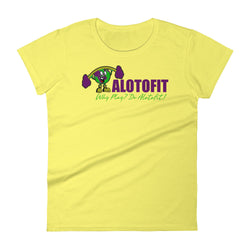 Alotofit Muscle Up Purple/Green Logo Women's Short Sleeve T-shirt