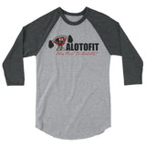 Alotofit Muscle Up Black/Red/White Logo 3/4 sleeve raglan shirt (XS-2XL)