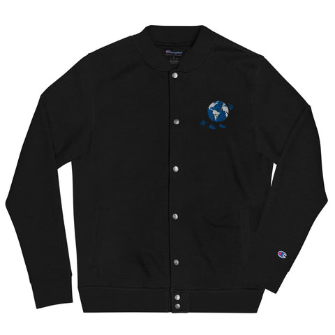 Alotofit Original Logo Blue/Wht/Blk Embroidered Champion Bomber Jacket