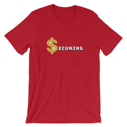 Alotofit Securing Metallic Gold/White Short-Sleeve Unisex T-Shirt w/ outside label