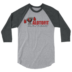Alotofit Muscle Up Red/Black/White Logo 3/4 sleeve raglan shirt (XS-2XL)