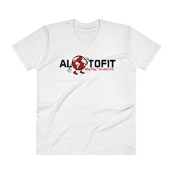 Alotofit Globeman Black/Red/White Logo V-Neck T-Shirt