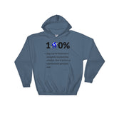Alotofit 100% Black Blue Hooded Sweatshirt w/ outside label