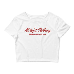 Alotofit Clothing Crimson Logo women’s Crop Tee