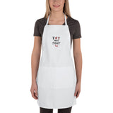 Alotofit Too Much Sauce Blk/Red/Wht Embroidered Apron