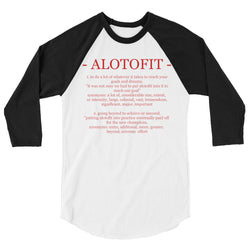 Alotofit Definition Red Logo 3/4 sleeve raglan shirt (XS-2XL)