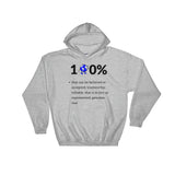 Alotofit 100% Black Blue Hooded Sweatshirt w/ outside label