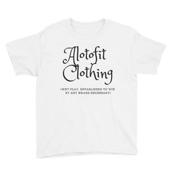 Alotofit Clothing Black Logo Youth Short Sleeve T-Shirt