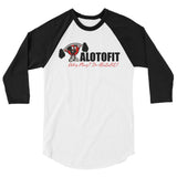 Alotofit Muscle Up Black/Red/White Logo 3/4 sleeve raglan shirt (XS-2XL)