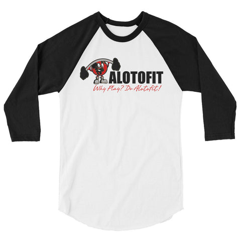 Alotofit Muscle Up Black/Red/White Logo 3/4 sleeve raglan shirt (XS-2XL)