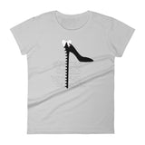 Alotofit Breast Cancer White Black Women's short sleeve t-shirt w/ outside logo