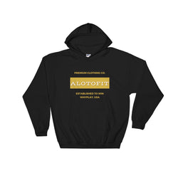 Alotofit Premium Clothing MetallicGold/White Hooded Sweatshirt