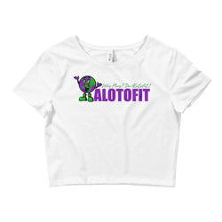 Alotofit We Working Purple/Green Logo Women’s Crop Tee