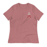 Alotofit Royal A Wht/Red Embroidered Logo Women's Relaxed T-Shirt