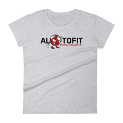 Alotofit Globeman Black/Red/White Logo Women's Short Sleeve T-shirt (S-2XL)