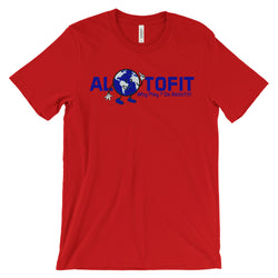 Alotofit Globeman Blue & White Logo Unisex Short Sleeve T-shirt