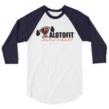 Alotofit Muscle Up Black/Red/White Logo 3/4 sleeve raglan shirt (XS-2XL)