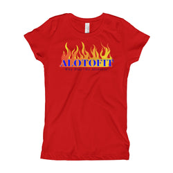 Alotofit Fire Blue Logo Girl's T-Shirt