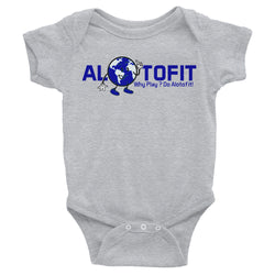Alotofit Globeman Blue & White Logo Infant Bodysuit (NB-24MONTHS)