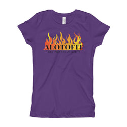 Alotofit Fire Black Logo Girl's T-Shirt (XS-XL)