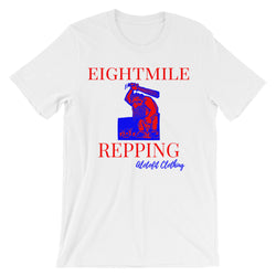 Alotofit Eightmile Repping Red Blue Unisex short sleeve t-shirt w/ outside logo