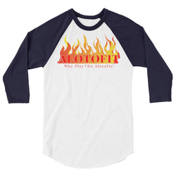 Alotofit Fire Red Logo 3/4 sleeve raglan shirt (XS-2XL)