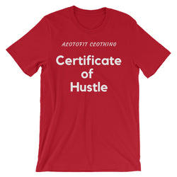 Alotofit Certificate Of Hustle White Unisex short sleeve t-shirt