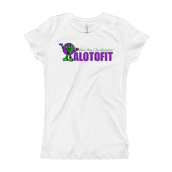 Alotofit We Working Purple/Green Logo Girl's T-Shirt