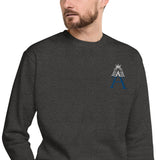Alotofit Royal A White/Blue Embroidered Logo Unisex Fleece Pullover