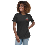 Alotofit Royal A Wht/Red Embroidered Logo Women's Relaxed T-Shirt