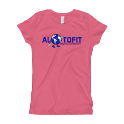 Alotofit Globeman Blue/White Logo Girl's T-Shirt (XS-XL)