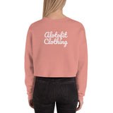 Alotofit #Period White Text Crop Sweatshirt w/ back branding