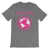 Alotofit Clothing Breast Cancer Unisex short sleeve t-shirt w/ outside logo