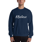 Alotofit #Believe White Text Sweatshirt w/ Back neck branding