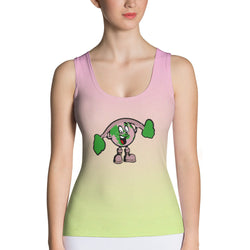 Alotofit Muscle Up Pink/Limeade Logo Sublimation Cut & Sew Tank Top