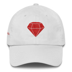 Alotofit Rare Find Diamond Logo Red Cotton Dad Cap