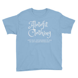 Alotofit Clothing White Logo Youth Short Sleeve T-Shirt