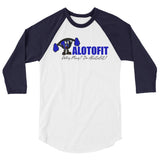 Alotofit Muscle Up Blue/Black/White Logo 3/4 sleeve raglan shirt (XS-2XL)