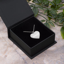 Alotofit Engraved Silver Heart Necklace
