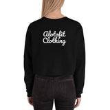 Alotofit #Period White Text Crop Sweatshirt w/ back branding