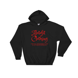 Alotofit Clothing Red Logo Hooded Sweatshirt w/ outside logo