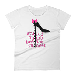 Alotofit Breast Cancer Pink Black Women's short sleeve t-shirt w/ outside logo