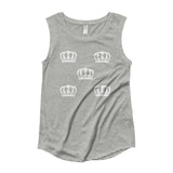 Alotofit Queen Luxury White Logo Ladies’ Cap Sleeve T-Shirt